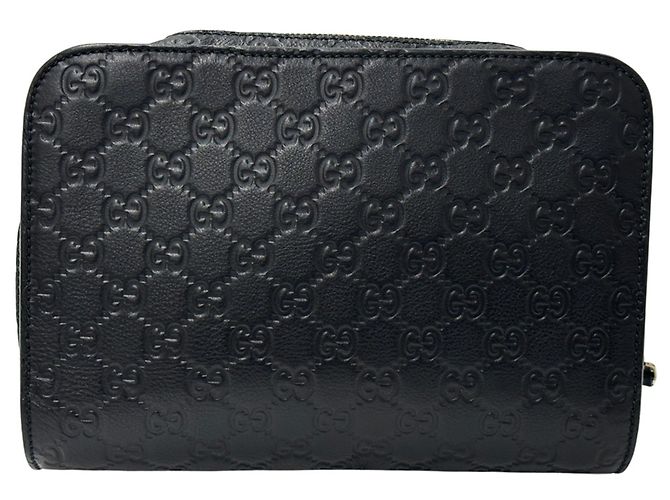 Borsa a pochette Gucci Shima da uomo in pelle nera Nero - vista 2