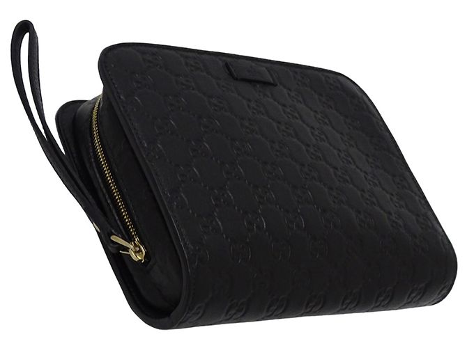 Borsa a pochette Gucci Shima da uomo in pelle nera Nero - vista 4