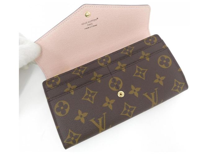 Louis Vuitton Monogram Portefeuille Sarah Wallet Castaño Rosa - vista 3