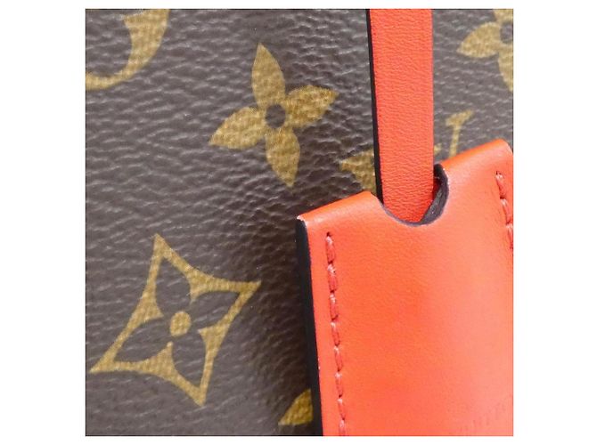 Borsa Tote Louis Vuitton Monogram Flower Marrone Rosso - vista 4