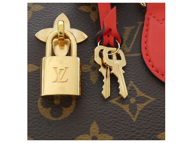 Borsa Tote Louis Vuitton Monogram Flower Marrone Rosso - vista 6