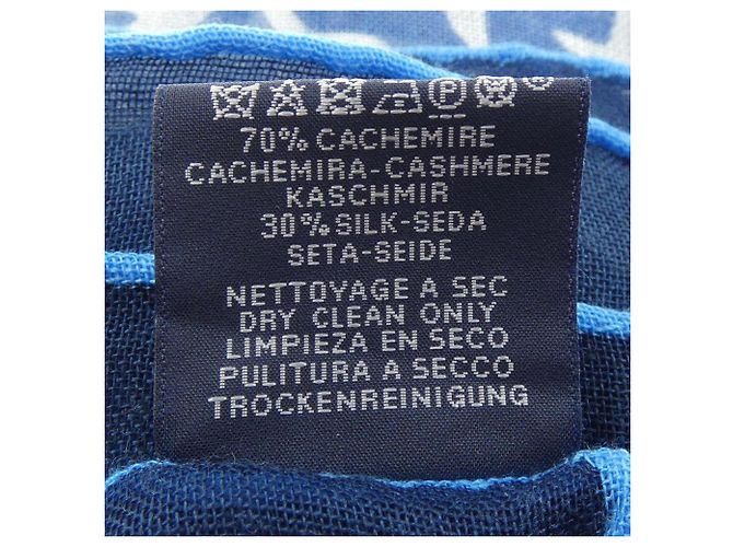 Hermès Hermes Calligraphie Equestre H554700T Carre H140 Shawl Bianco Blu - vista 3