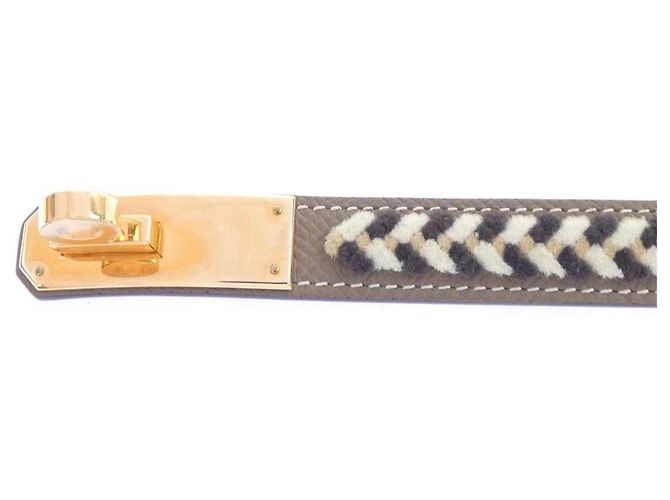 Hermès Cinturón Hermes Kelly Velvet Standard Castaño - vista 4