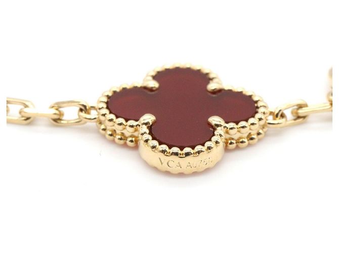 Van Cleef & Arpels Vintage Alhambra Armband aus Karneol Rot Golden - Ansicht 4