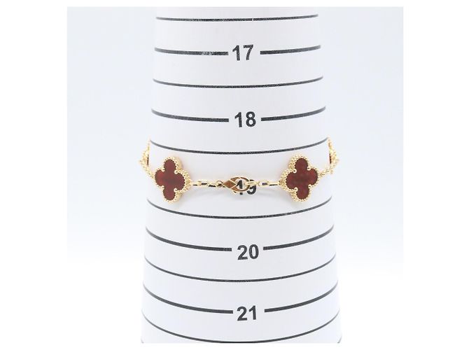 Van Cleef & Arpels Vintage Alhambra Armband aus Karneol Rot Golden - Ansicht 7