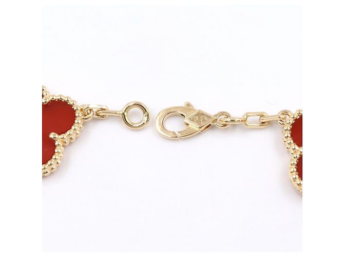 Van Cleef & Arpels Vintage Alhambra Karneol 5P Armband Rot Golden - Ansicht 5