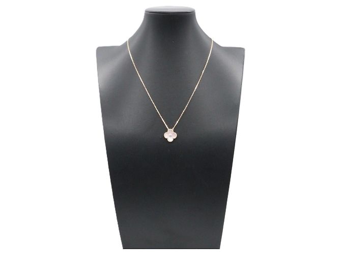 Van Cleef & Arpels Vintage Alhambra Halskette Weiß Golden - Ansicht 6