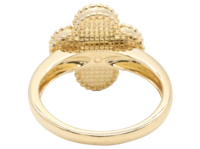 Van Cleef & Arpels Vintage Alhambra Ring aus Perlmutt Weiß Golden - Ansicht 3