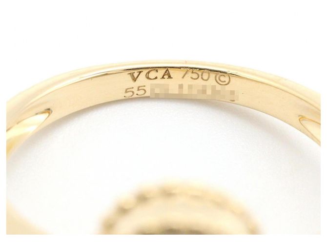 Van Cleef & Arpels Vintage Alhambra Ring aus Perlmutt Weiß Golden - Ansicht 4