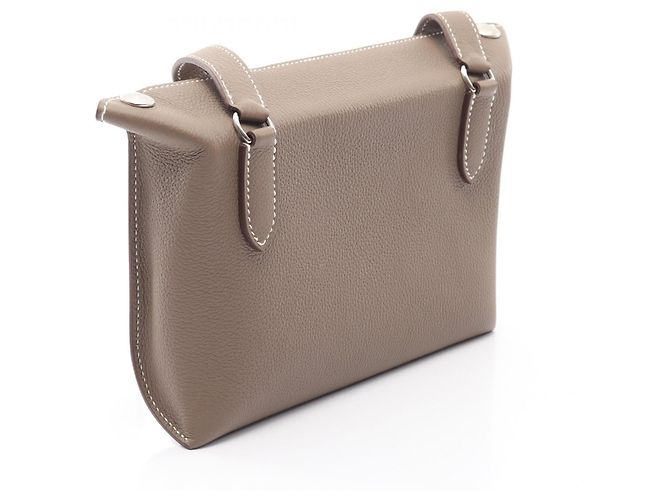 Hermès Borsa a tracolla Hermes Vide Poche Etoupe Marrone Taupe - vista 2