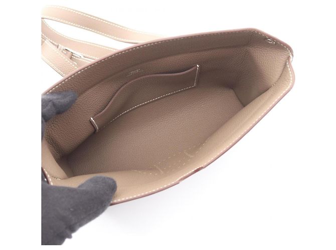 Hermès Borsa a tracolla Hermes Vide Poche Etoupe Marrone Taupe - vista 3