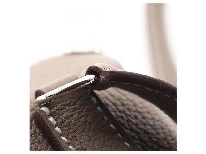 Hermès Borsa a tracolla Hermes Vide Poche Etoupe Marrone Taupe - vista 9