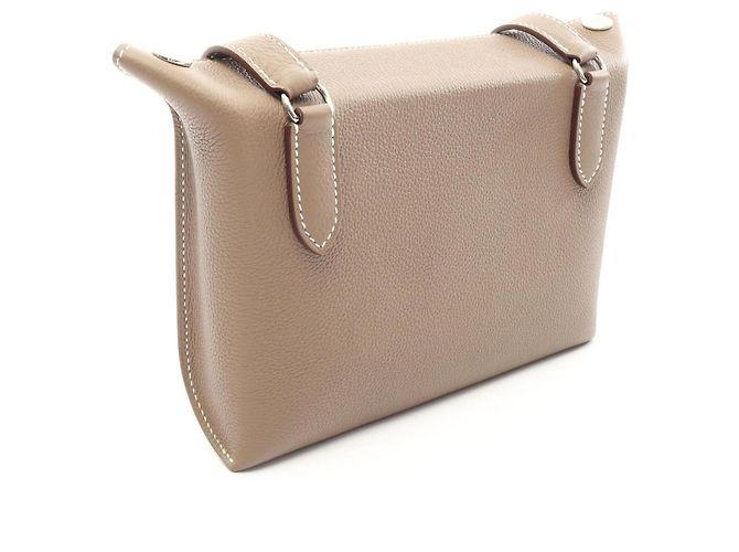 Hermès Borsa a Tracolla Hermes Vid Poche Marrone Taupe - vista 2