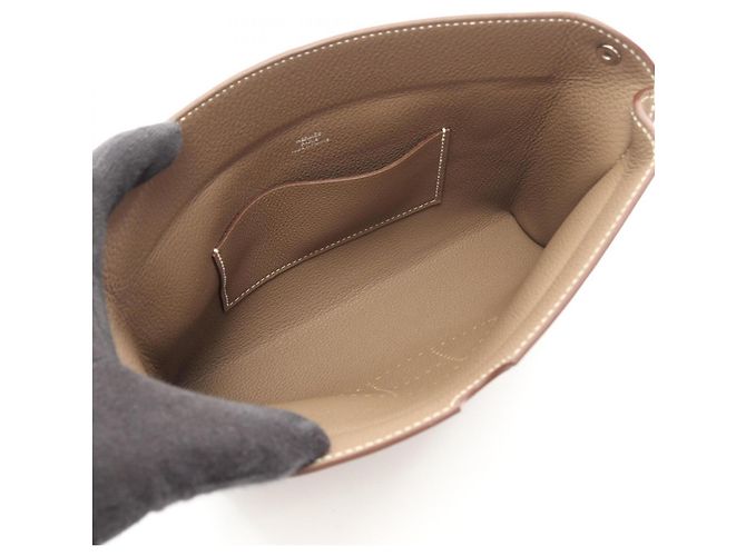 Hermès Borsa a Tracolla Hermes Vid Poche Marrone Taupe - vista 3