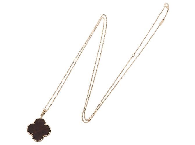 Van Cleef & Arpels Collana Lunga Magic Alhambra in legno di lettera Marrone D'oro - vista 2