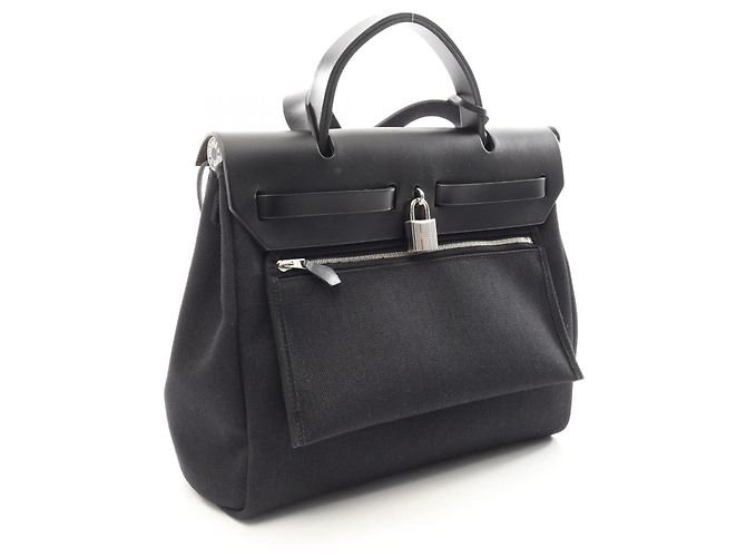 Hermès Herbag Zip PM Sac à main 2-Way Noir - vue 2