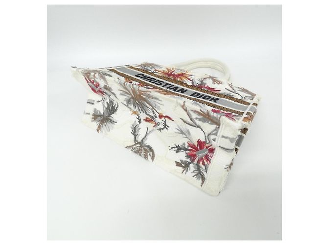 Borsa a mano media Christian Dior Book Tote Bianco Multicolore - vista 3