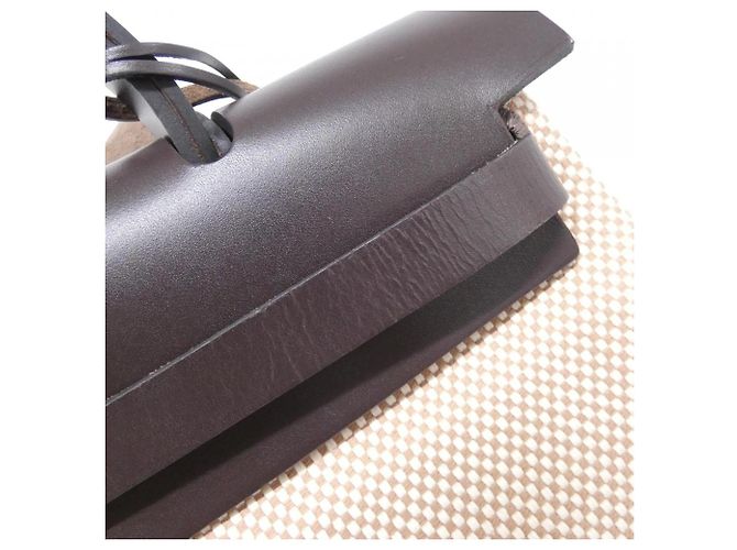 Hermès Bolsa Hermes Herbag Zip PM Bege Cru Damier ebene - vista 4