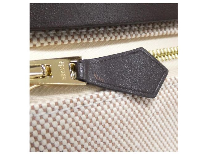Hermès Bolsa Hermes Herbag Zip PM Bege Cru Damier ebene - vista 5