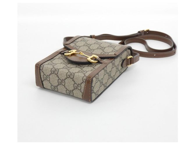 Borsa a tracolla Gucci Horsebit 1955 Marrone Beige - vista 3