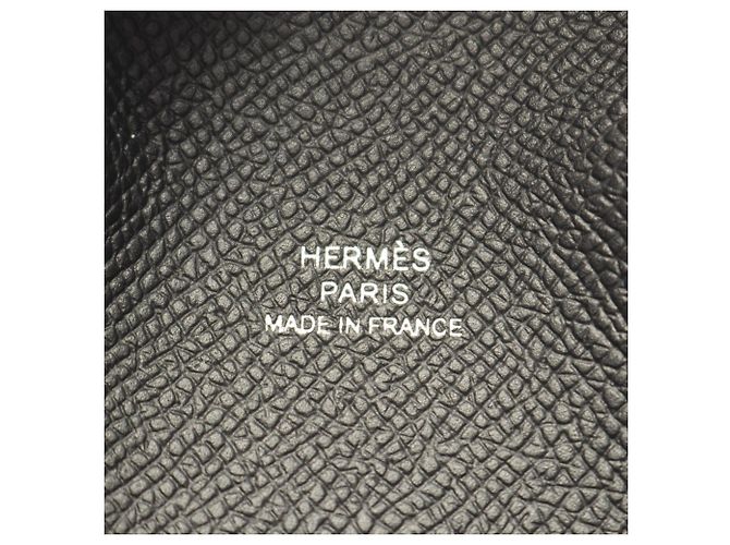 Hermès Portamonete Hermes Calvi in pelle Epsom nera Nero - vista 5