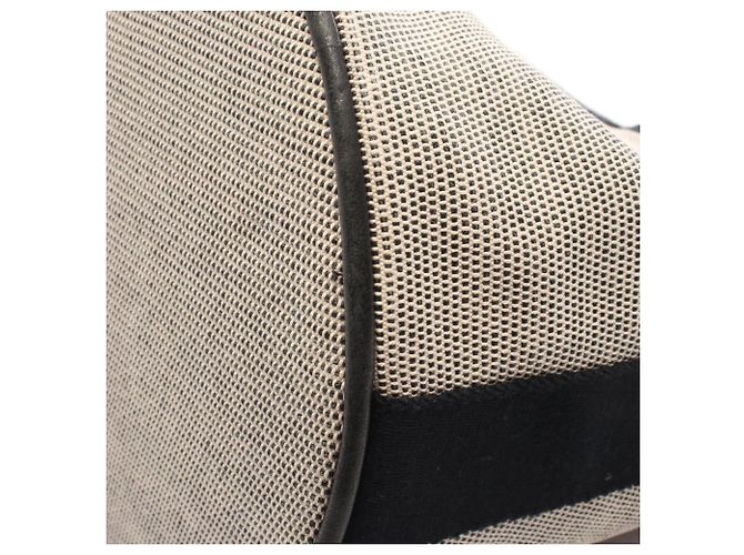 Hermès Bolsa de mão Hermes Saxo MM Preto Bege - vista 6