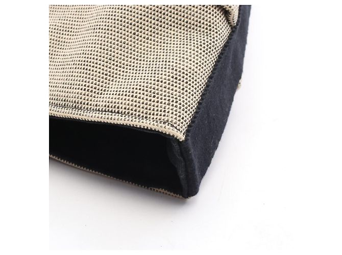 Hermès Bolsa de mão Hermes Saxo MM Preto Bege - vista 7