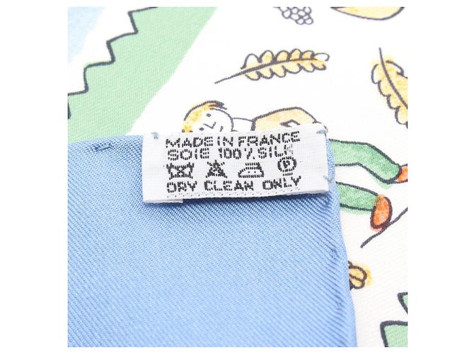 Hermès Foulard Hermes Carre 90 RETOUR A LA TERRE Blu Multicolore Crudo - vista 3