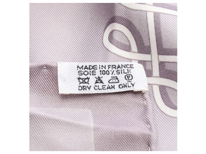 Hermès Foulard Hermes Carre 90 Marrone Bianco - vista 3