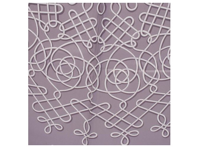 Hermès Foulard Hermes Carre 90 Marrone Bianco - vista 4