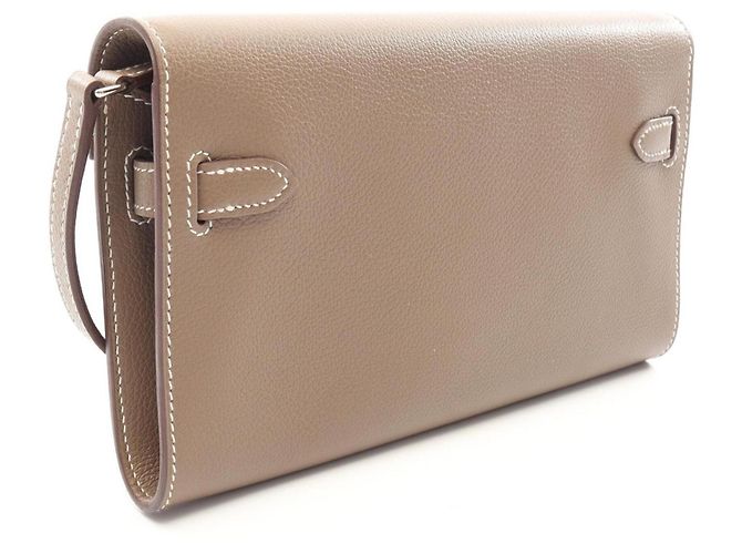 Hermès Borsa a tracolla Hermes Kelly Long To Go Marrone Taupe - vista 2