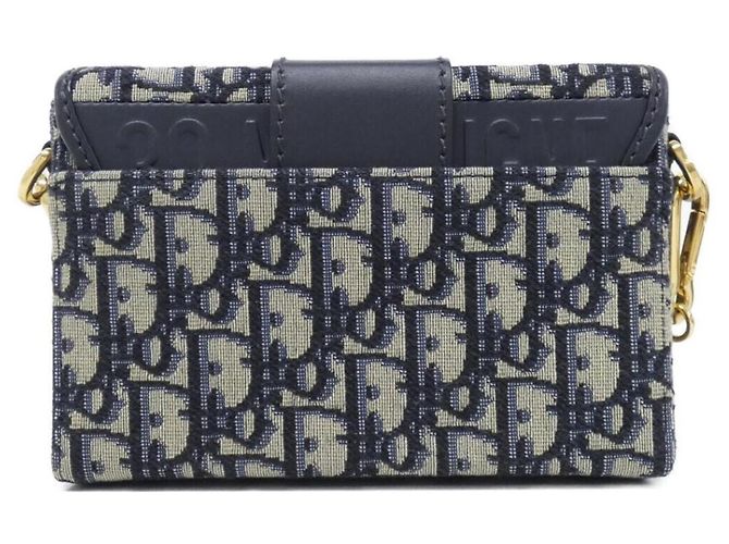 Sac à main boîte Christian Dior DIOR OBLIQUE 30 Montaigne Bleu - vue 2