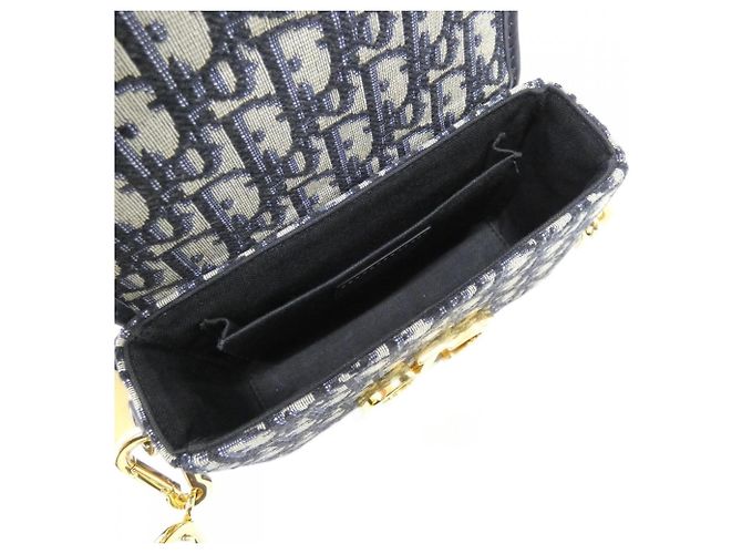 Sac à main boîte Christian Dior DIOR OBLIQUE 30 Montaigne Bleu - vue 7