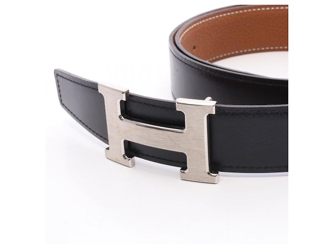 Hermès Cintura Hermes Constance H-Belt Marrone Nero Argento - vista 2