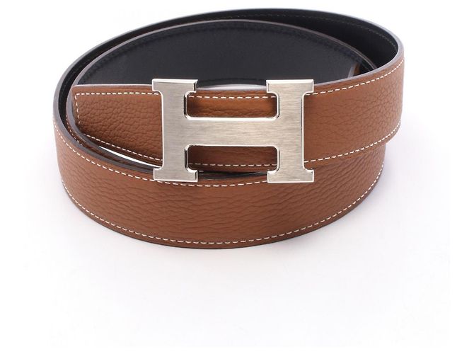 Hermès Cintura Hermes Constance H-Belt Marrone Nero Argento - vista 6