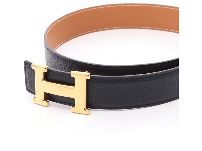 Hermès Hermes Constance H-Belt Gürtel Braun Schwarz Golden - Ansicht 2