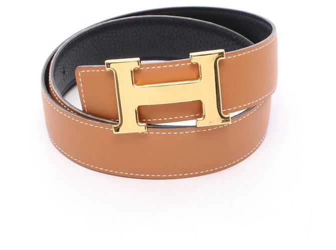 Hermès Hermes Constance H-Belt Gürtel Braun Schwarz Golden - Ansicht 6