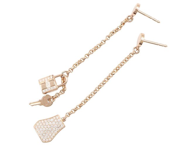 Hermès Orecchini Hermes Kelly Clochette Diamond D'oro - vista 3