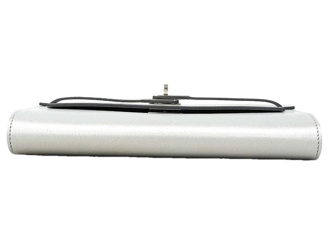Hermès Portafoglio Hermes Kelly Long To Go Chevre Shamkira Argent Argento - vista 3