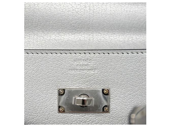Hermès Portafoglio Hermes Kelly Long To Go Chevre Shamkira Argent Argento - vista 5