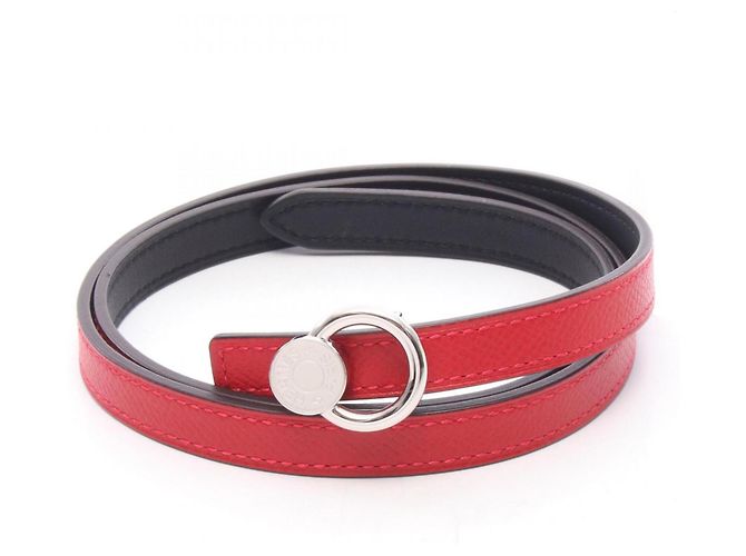 Hermès Hermes Sellier Reversible Belt Black Silvery Red - view 4