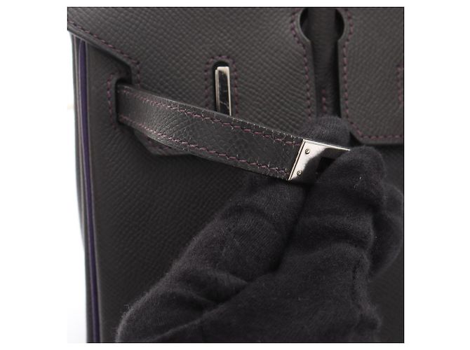 Hermès Hermes Birkin 25 Handtasche Braun Lila Damier ebene - Ansicht 10