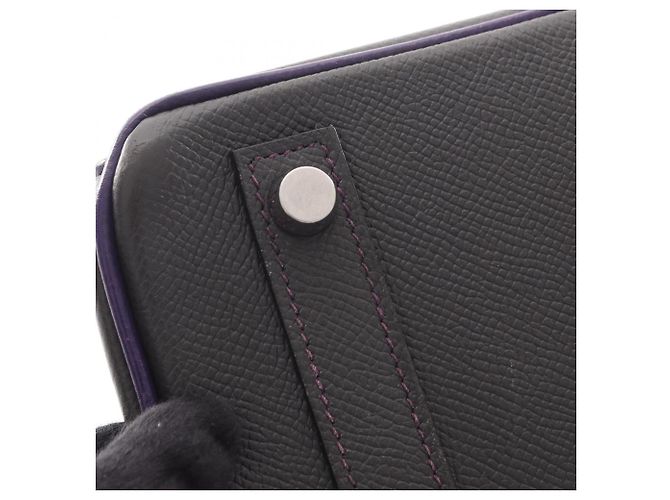 Hermès Hermes Birkin 25 Handtasche Braun Lila Damier ebene - Ansicht 12