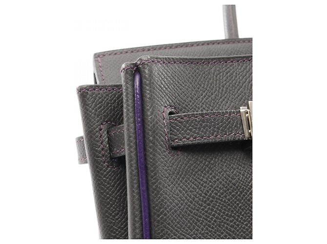 Hermès Hermes Birkin 25 Handtasche Braun Lila Damier ebene - Ansicht 18