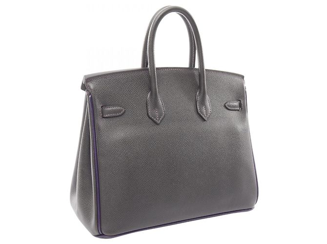 Hermès Hermes Birkin 25 Handtasche Braun Lila Damier ebene - Ansicht 2