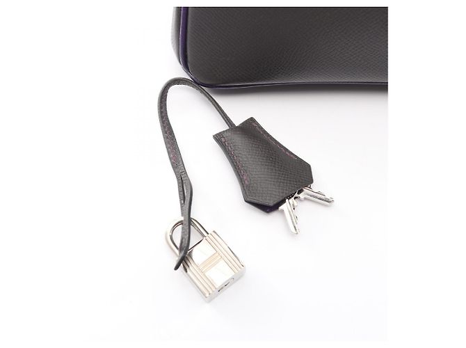 Hermès Hermes Birkin 25 Handtasche Braun Lila Damier ebene - Ansicht 6
