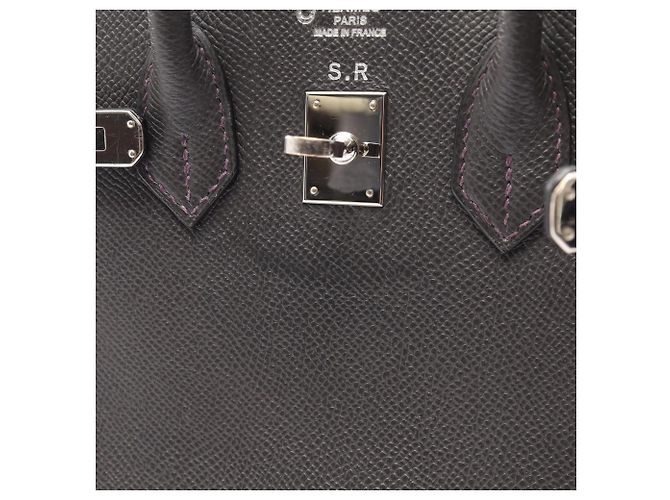 Hermès Hermes Birkin 25 Handtasche Braun Lila Damier ebene - Ansicht 8