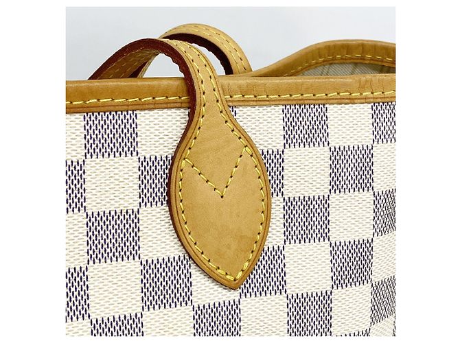 Borsa Tote Louis Vuitton Damier Azur Neverfull MM Bianco - vista 10
