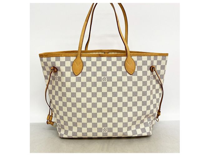 Borsa Tote Louis Vuitton Damier Azur Neverfull MM Bianco - vista 11
