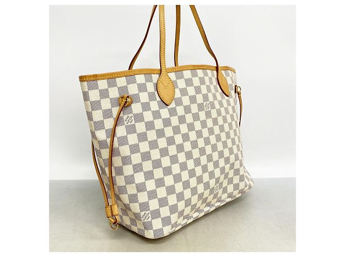 Borsa Tote Louis Vuitton Damier Azur Neverfull MM Bianco - vista 2